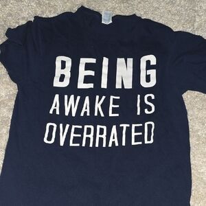 Navy Graphic T-Shirt with White Text